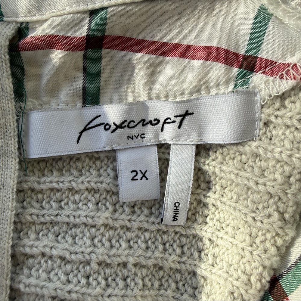 Foxcroft NYC Collared Sweater Top Women’s Size 2X - Picture 3 of 9